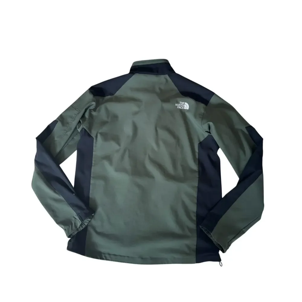 The North Face Apex Bionic Softshell Jacket Olive Green Black Fleece Lined Men L